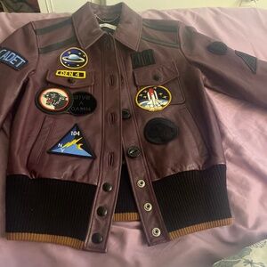 Coach retro space patch leather jacket